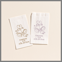 Wedding - Christening Cake Bags - Silver Bells x 100 Bulk Pack