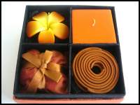 Candles & Incense Gift Box - Orange