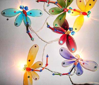 Dragonfly Multicoloured - LONG lead 10 Metres 100 lights kids fairy party lights