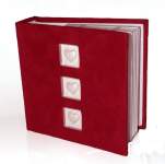 Pearl Colured Hearts of Love Red Suade- 100 Slip-in Photo Album