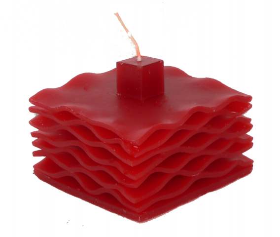 Wave Red Decorative Candle - Square