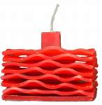 Wave Red Decorative Candle - Square