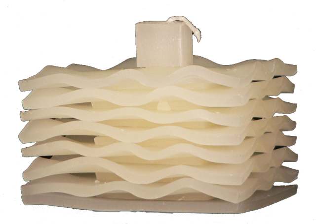 Wave White Decorative Candle - Square