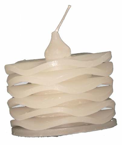 Wave White Decorative Candle - Round
