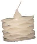 Wave White Decorative Candle - Round