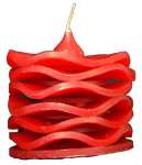 Wave Red Decorative Candle - Round
