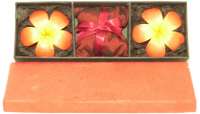 2 Floating Frangipani Decorative Candles & Potporri - Orange