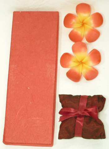 2 Floating Frangipani Decorative Candles & Potporri - Orange