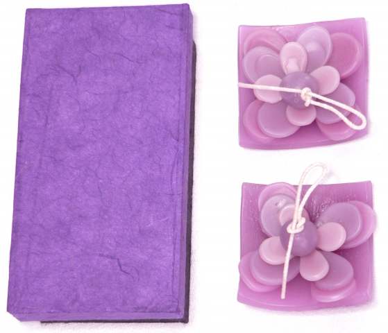 Floating Lotus Candle Giftset - Purple