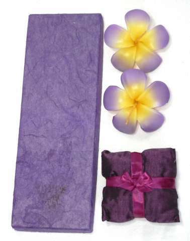 2 Floating Frangipani Decorative Candles & Potporri - Purple