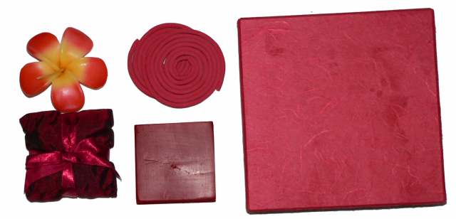 Candles & Incense Gift Box - Red