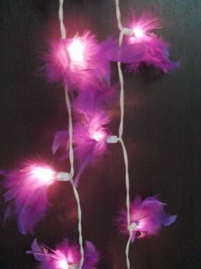 Purple Feather - fairy lights