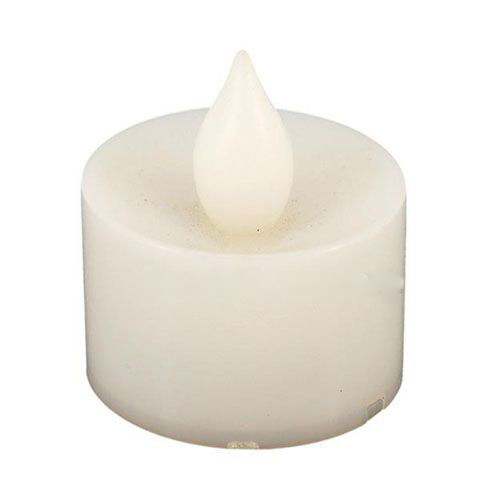 LED Candle - White Body Amber Flame - Battery Operated On/Off Switch 