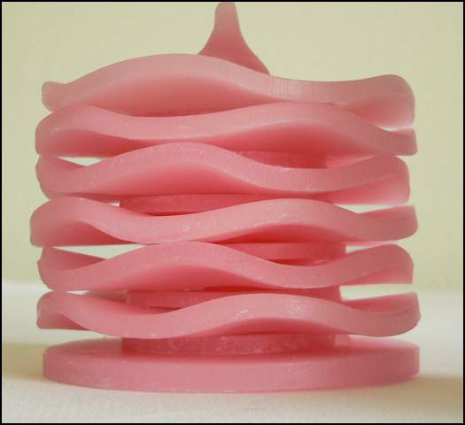 Wave Pink Decorative Candle - Round