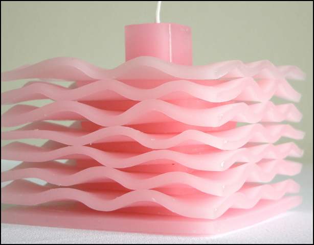 Wave Pink Decorative Candle - Square